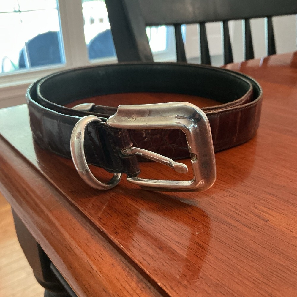 Bobby Jones Men's Brown American Alligator Leather Golf  Belt